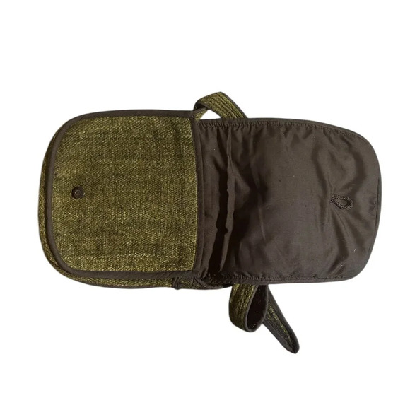 Wool Embroidered Crossbody Bag Purse Leaves Floral Felted Knit Green Boho Hippy‎ - Picture 2 of 5